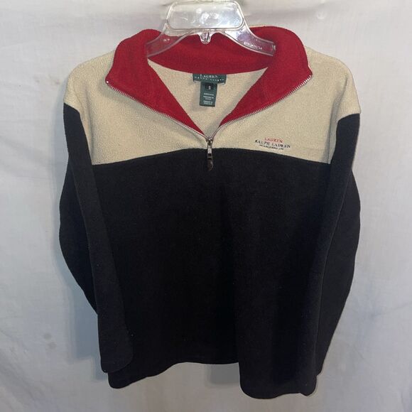 Lauren Ralph Lauren Men’s Pullover Sweater Size Small Black Beige Colorblock - Picture 1 of 12